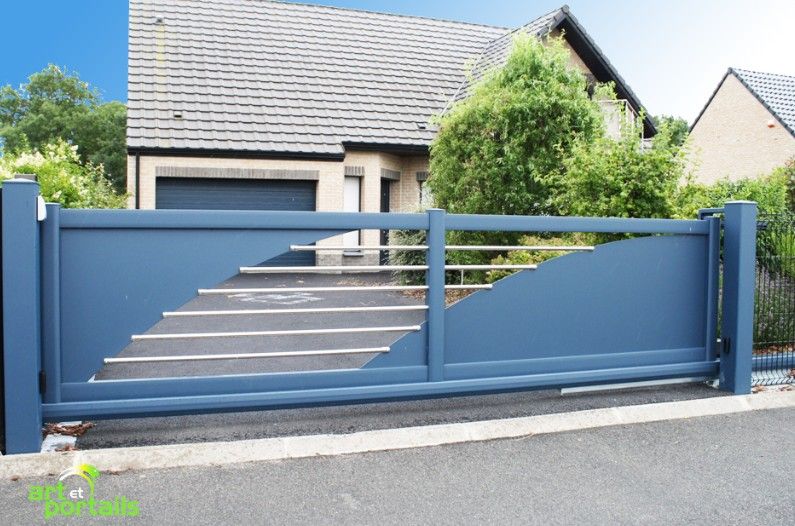 Portail autoportant sans rail au sol Art & Portails Alsace Portail autoportant sans rail au sol Art & Portails Alsace